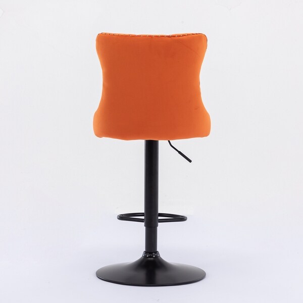 Modern Set of 2 Swivel Velvet Barstools