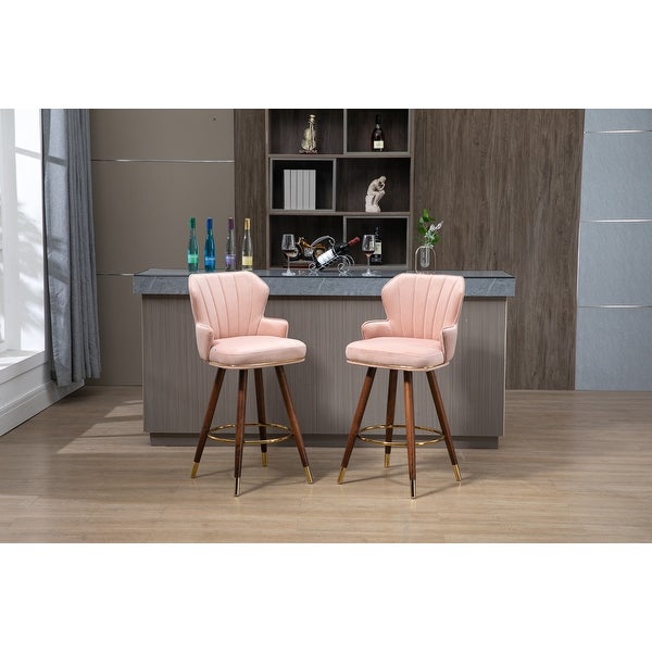 Swivel Bar Stools with Backrest Footrest with a Fixed Height of 360 Degrees for Dining Room， Kitchen， Living Room