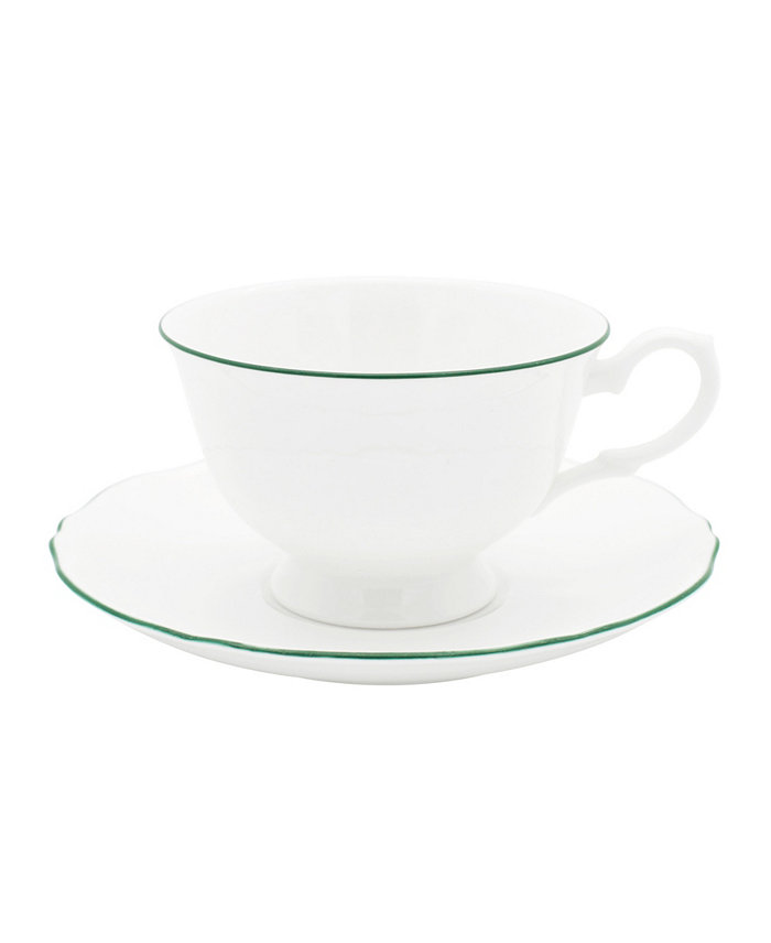 Twig New York Amelie Forest Green Rim Cup Saucer