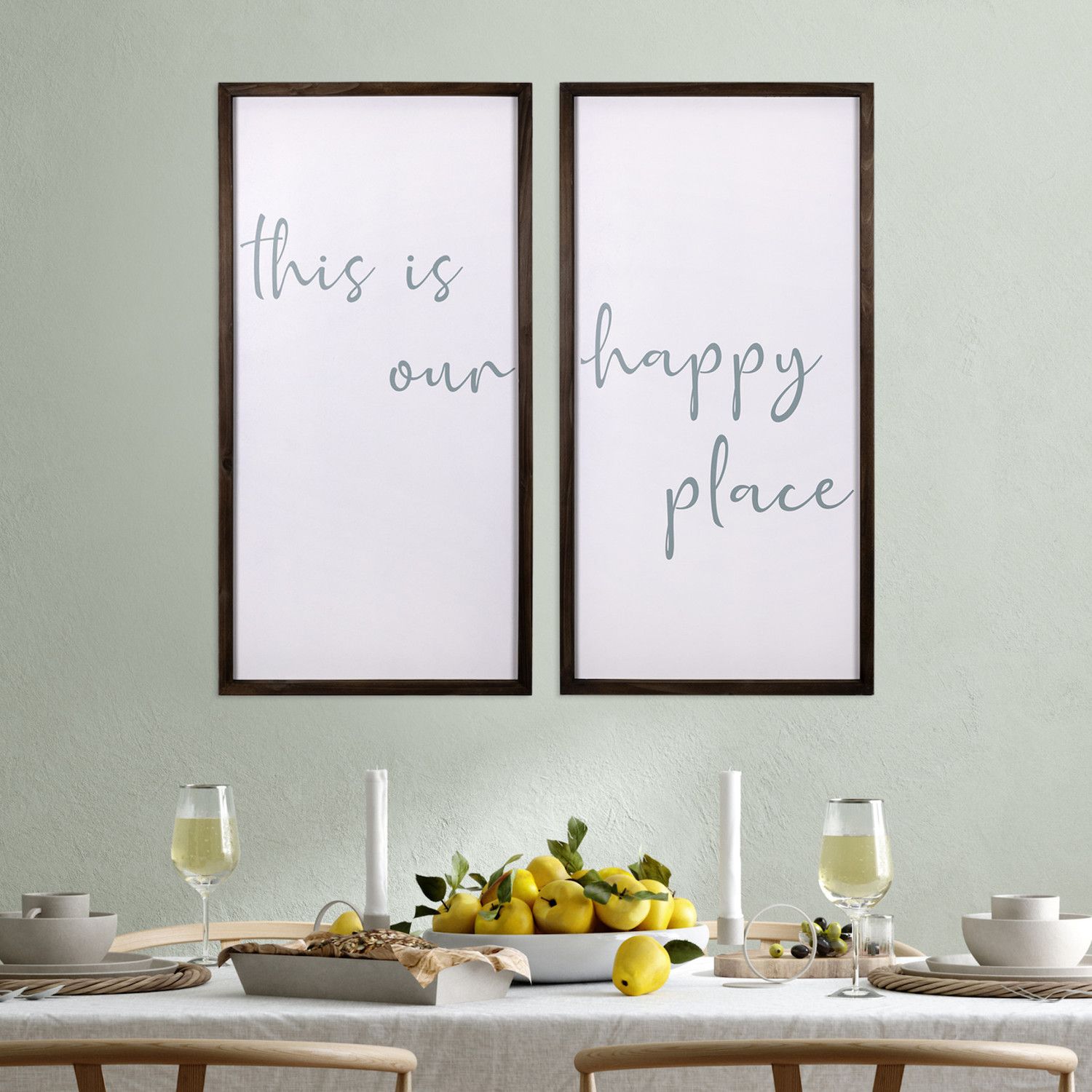 Stratton Home Decor Our Happy Place Framed Wall Art 2-piece Set