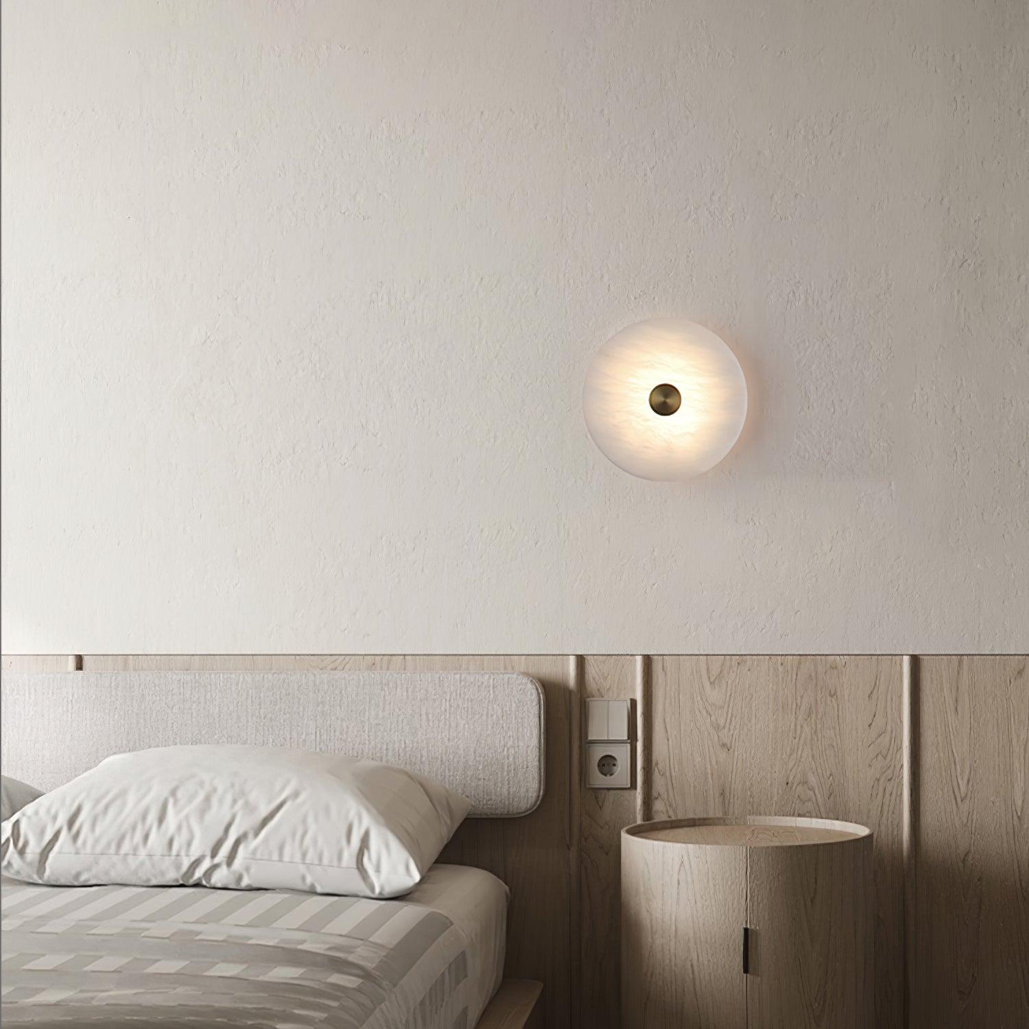 Disc Shaped Alabaster Wall Light