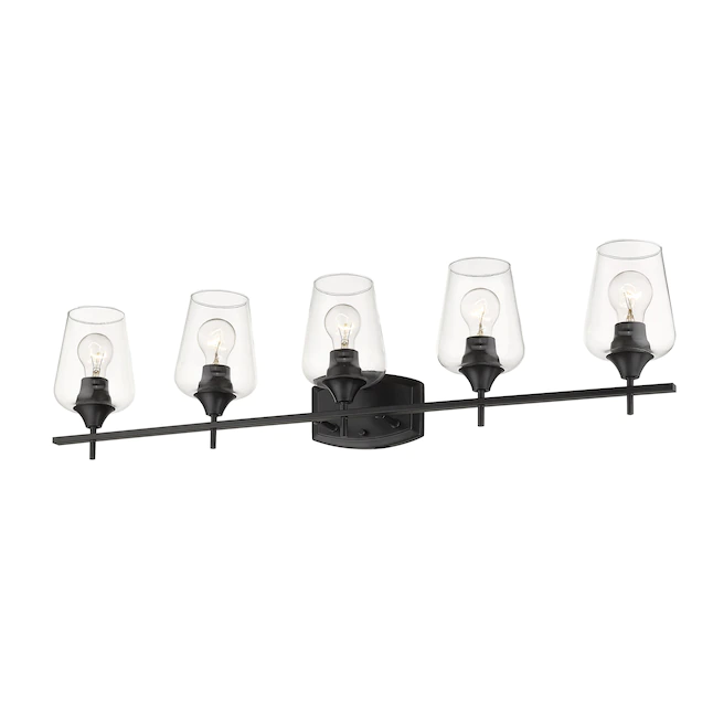 Z-Lite Joliet 38-in 5-Light Matte Black Modern/Contemporary Vanity Light (473-5V-MB)