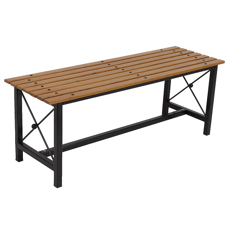 Sunnydaze 17.75 European Chestnut Patio Dining Bench