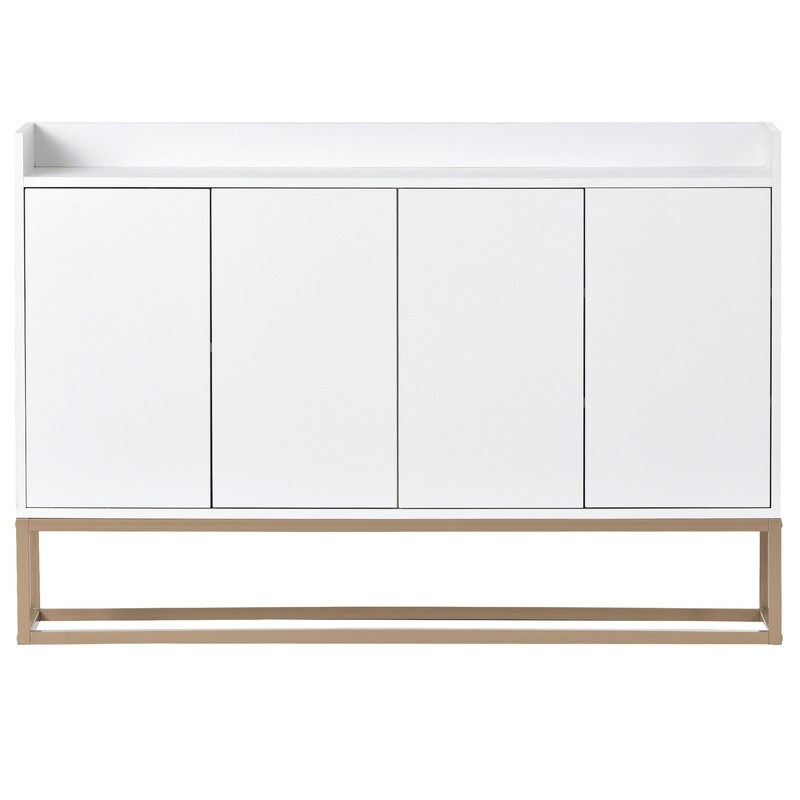 Modern Sideboard Elegant Buffet Storage Cabinet with Large Storage Space  for Dining Room  Entryway  White