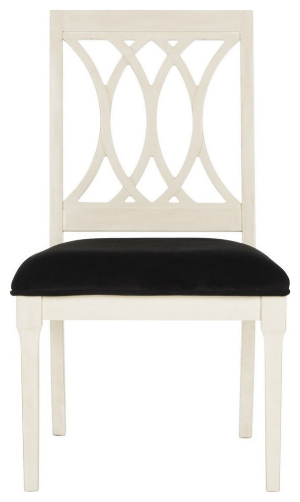 Venus 19  x27 x27Velvet side Chair Set of 2 Antique White Paint/Black   Modern   Dining Chairs   by Virgil Stanis Design  Houzz