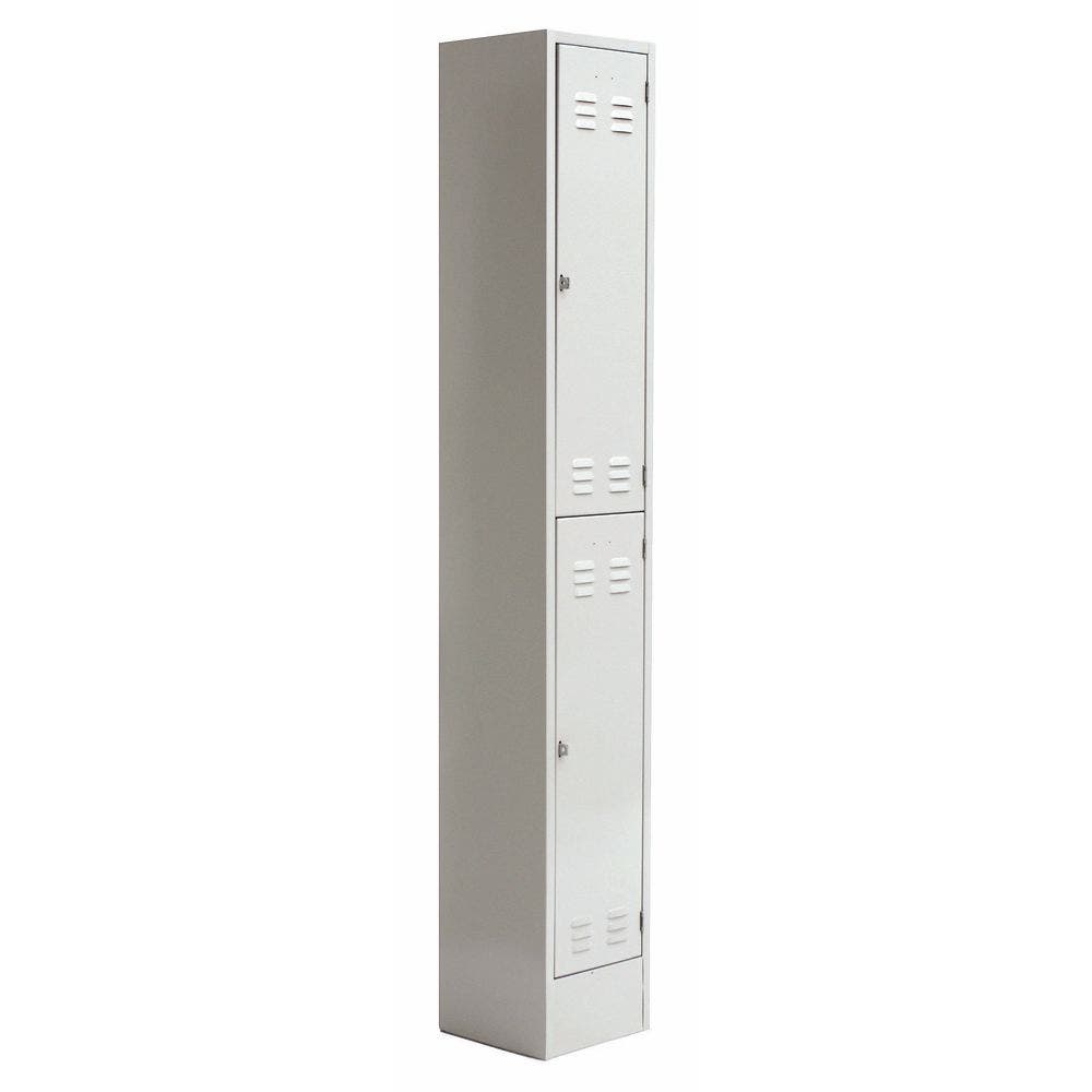 Central Exclusive Double-Tier Louvered Grey Metal Locker - 12