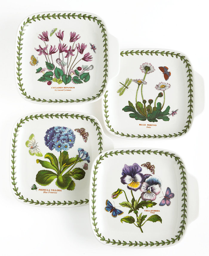 Portmeirion Dinnerware Set of 4 Botanic Garden Canape Plates