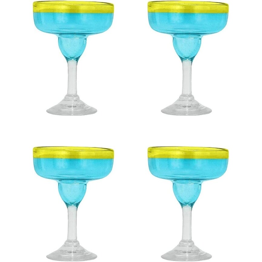 Amici Home Acapulco Collection  Mexican Handmade Margarita Glasses   15 Oz