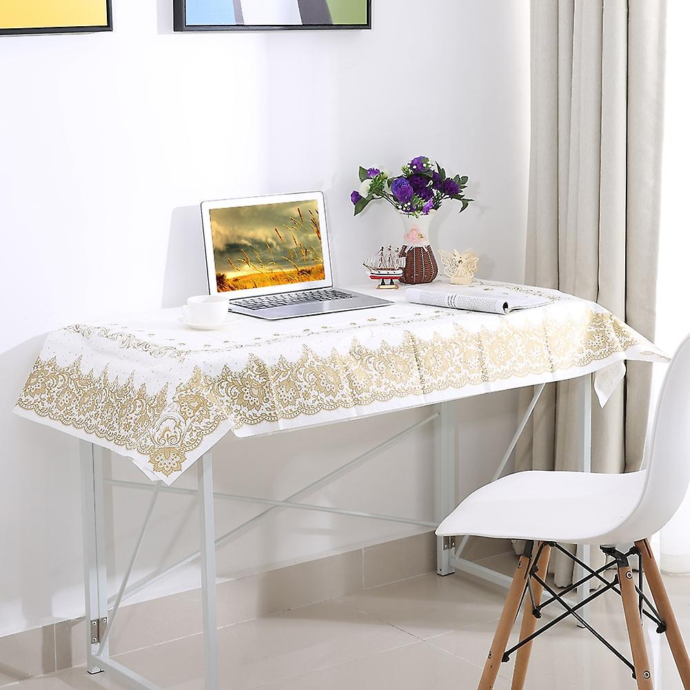 Tea Time Disposable Paper Tablecloths 140*140cm Wedding Birthday Party Table Decor(golden)