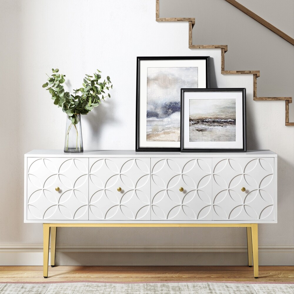 Elsie Modern 4 Doors Storage Sideboard with Adjustable Shelves By HULALA HOME