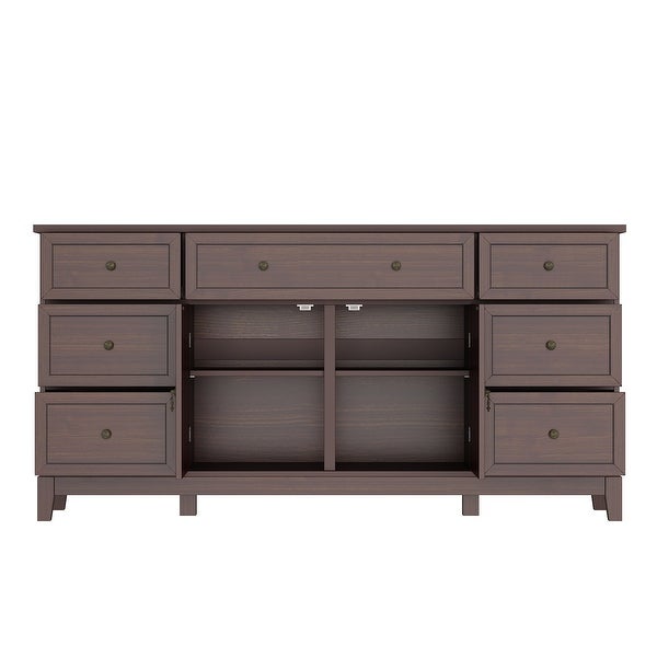 7 Drawer Dresser with Door Drawer Organizer Storage Cabinet Side Table - 63