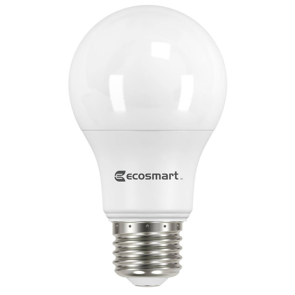 EcoSmart 60-Watt Equivalent A19 Non-Dimmable LED Light Bulb Soft White (4-Pack) B7A19A60WUL14