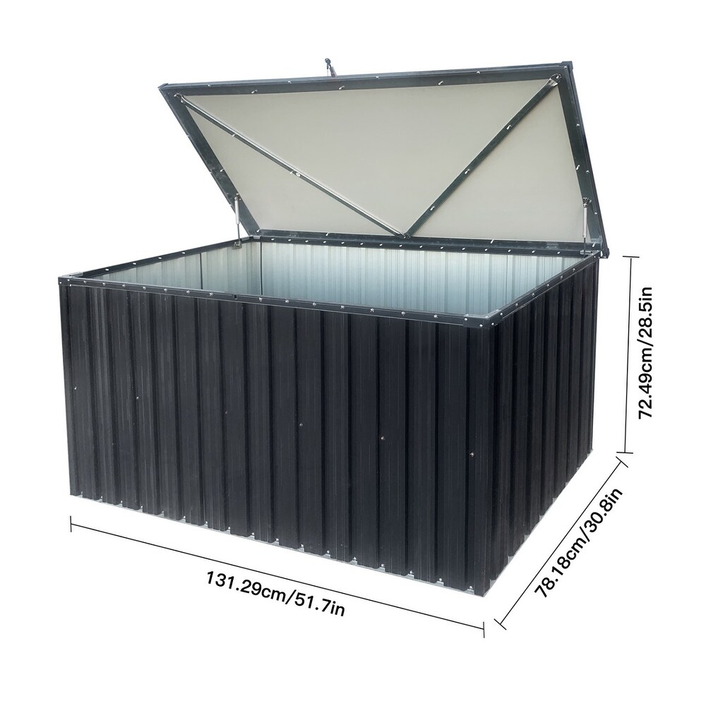 Outdoor Large Waterproof Metal Deck Box  Garden Lockable Storage Bin