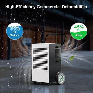 225 pt. 8000 sq. ft. Commercial Dehumidifiers in. Blacks with Handles and Wheels ughddCSJ05