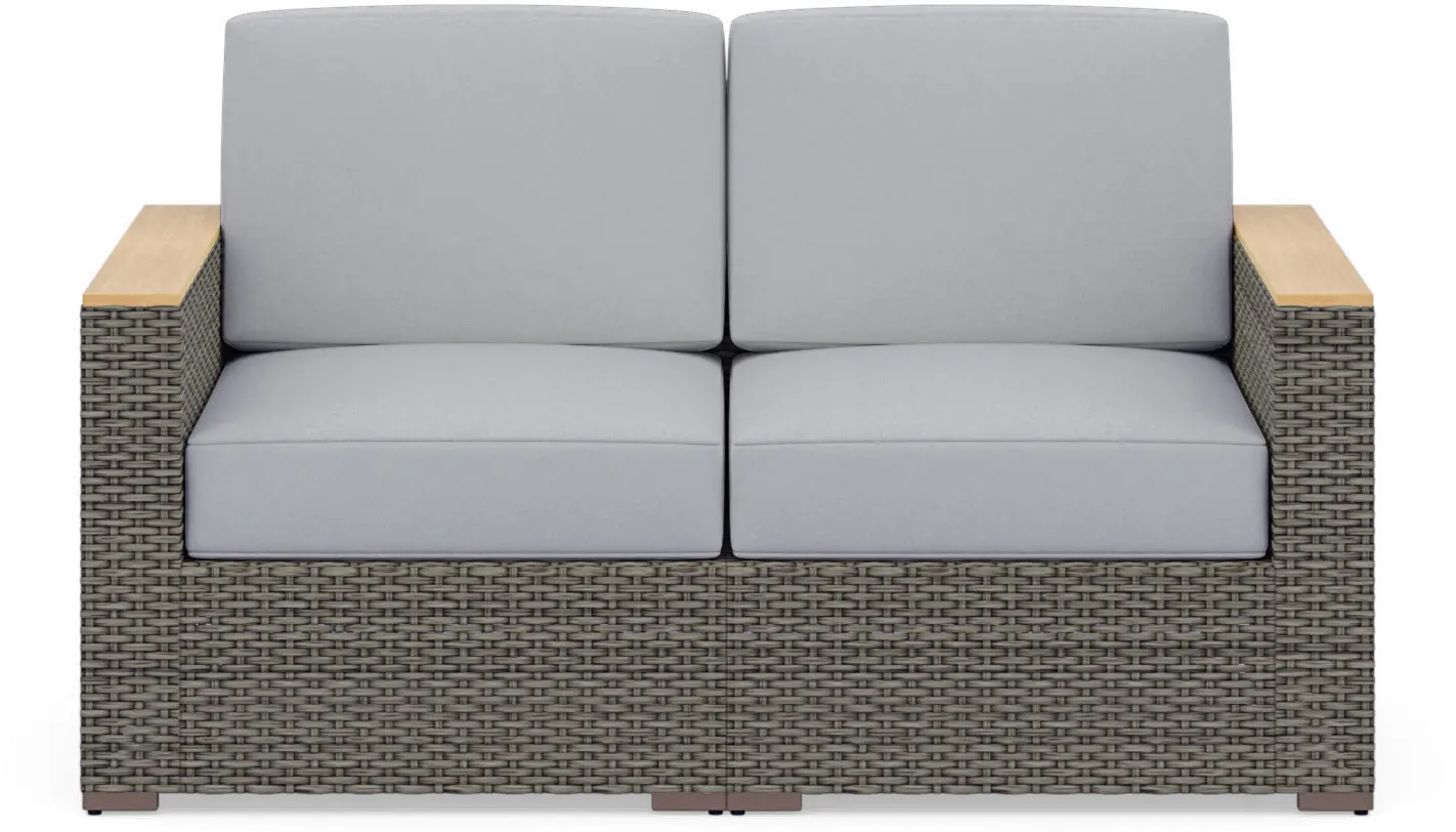 Boca Raton Gray Outdoor Loveseat