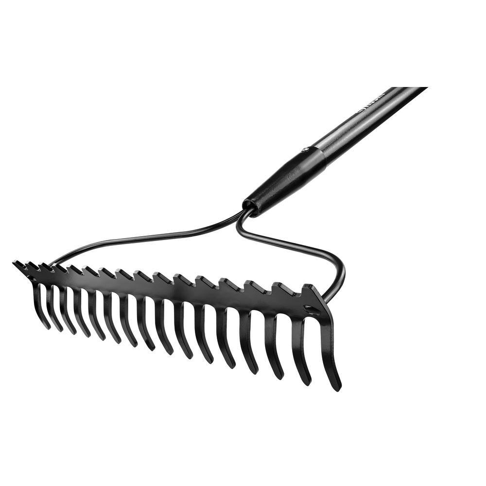 Husky 57 in. Fiberglass Handle 16-Tines Bow Rake 77105-941