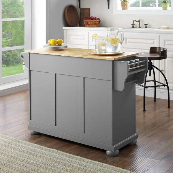 Alexandria Wood Top Kitchen Island/Cart