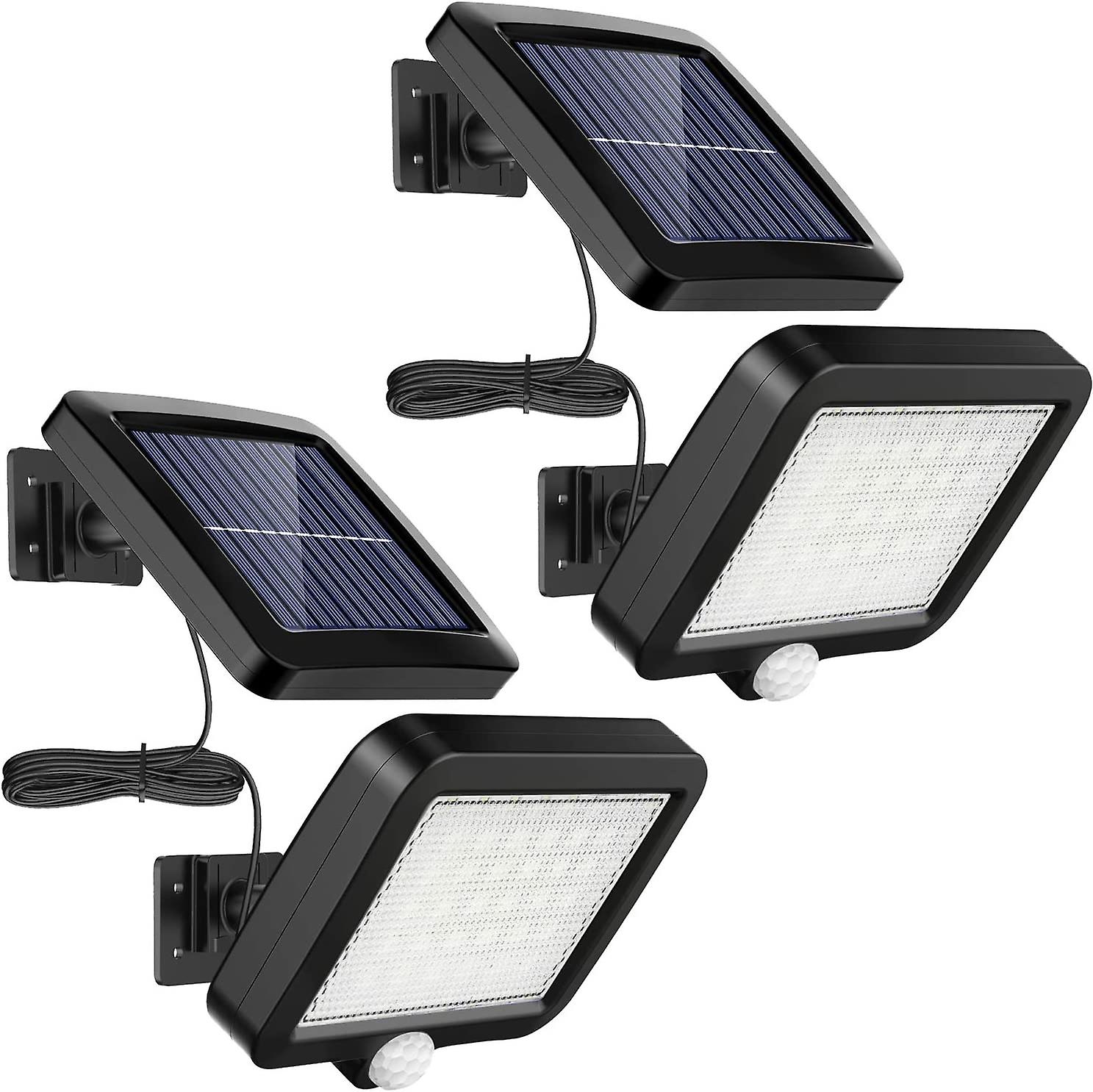 2 Pack Of 56 Outdoor Led Solar Lights With Motion Sensor， Ip65 Waterproof， 120 Lighting， 16.5m [energy Class A++]