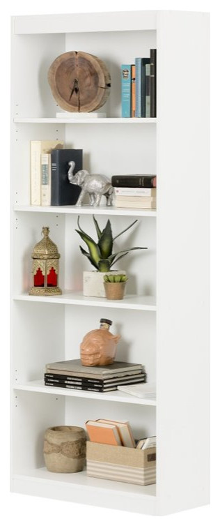 South Shore Axess 5 Shelf Bookcase in Pure Black   Contemporary   Bookcases   by Homesquare  Houzz