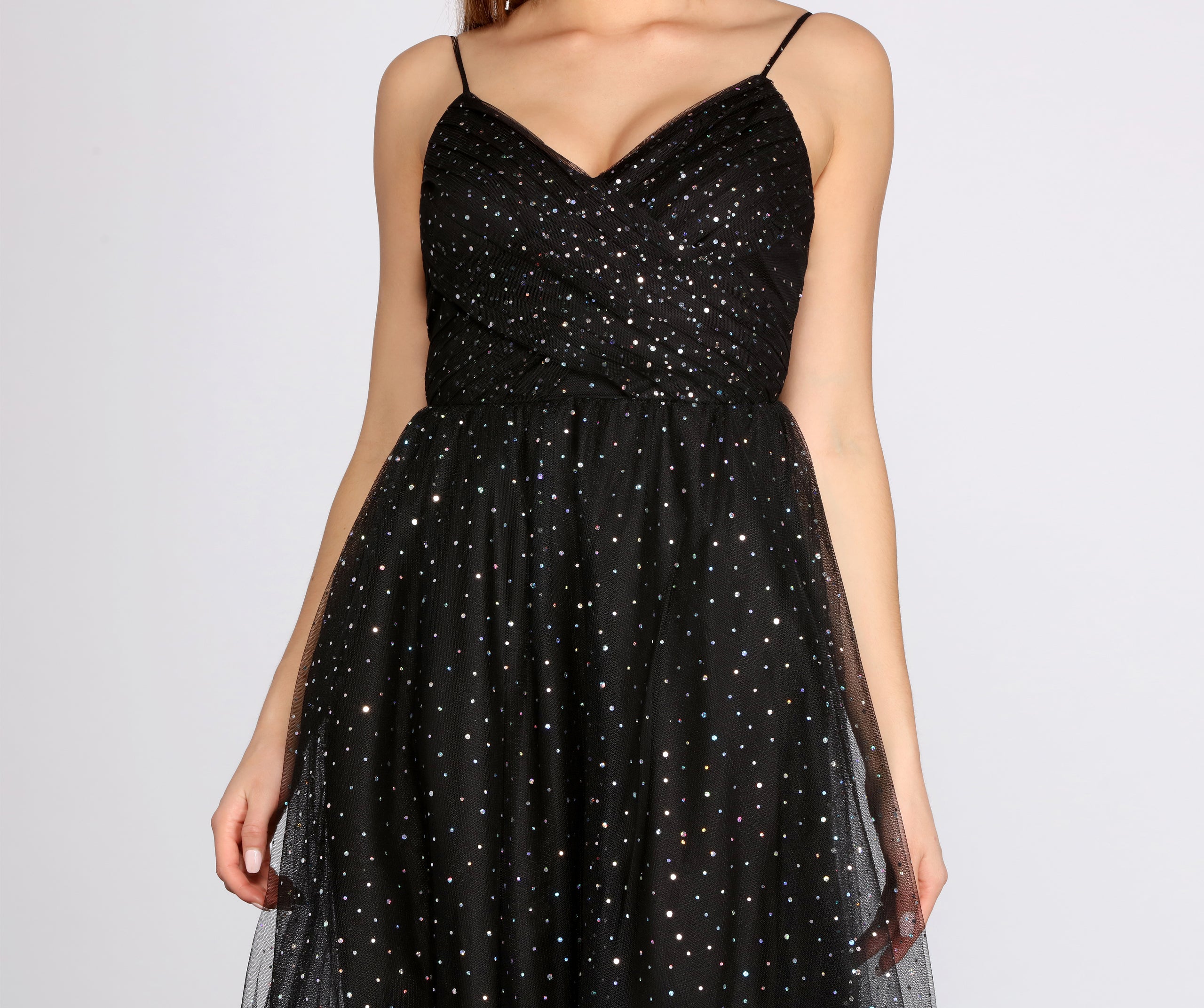 Parker Heat Stone Tulle Dress