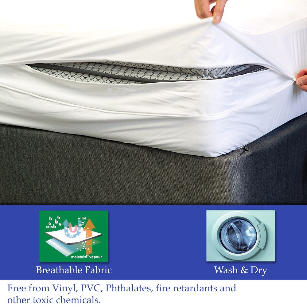 ONETAN  Mattress or Box Spring Protector Covers  Bed Bug Proof/Water Proof  Fits Sleep 6 9 Inch (Set of 2).