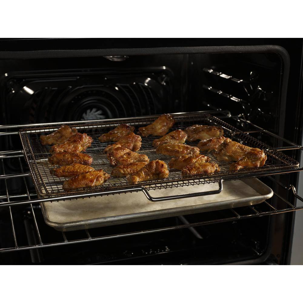 FRIGIDAIRE GALLERY 30 in. 6.2 cu. ft. 5 Element Slide-In Electric Range with Total Convection and Air Fry in Smudge Proof Stainless Steel GCFE3060BF