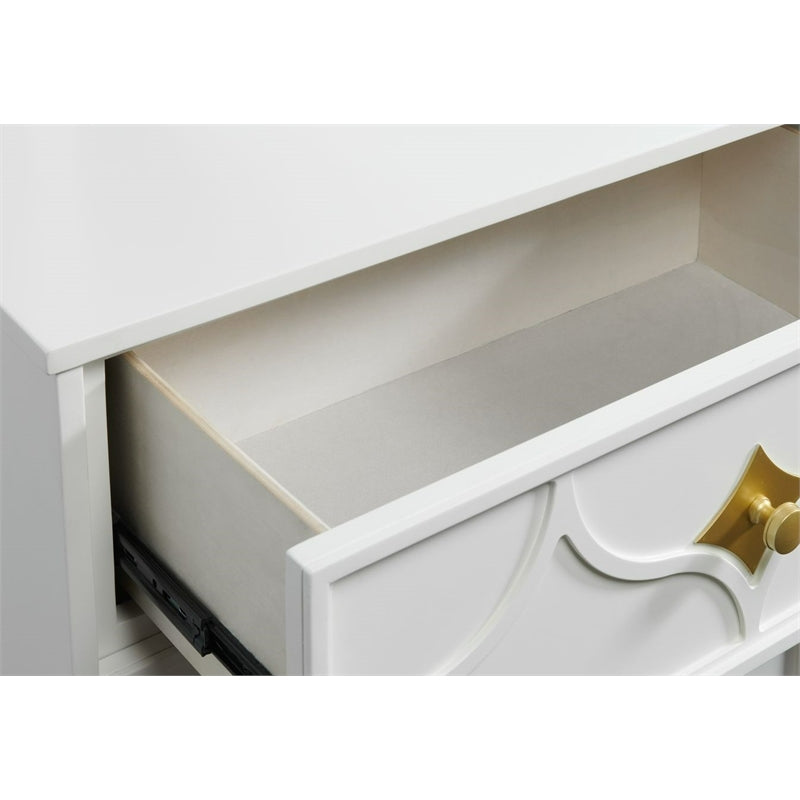 Martin Svensson Home Emma 5 Drawer White and Gold Chest