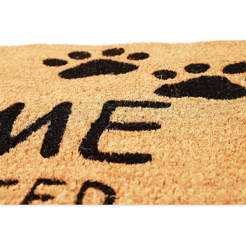 Cats Welcome People Tolerated Welcome Mat， Natural Coir Doormat (30 x 17 in)