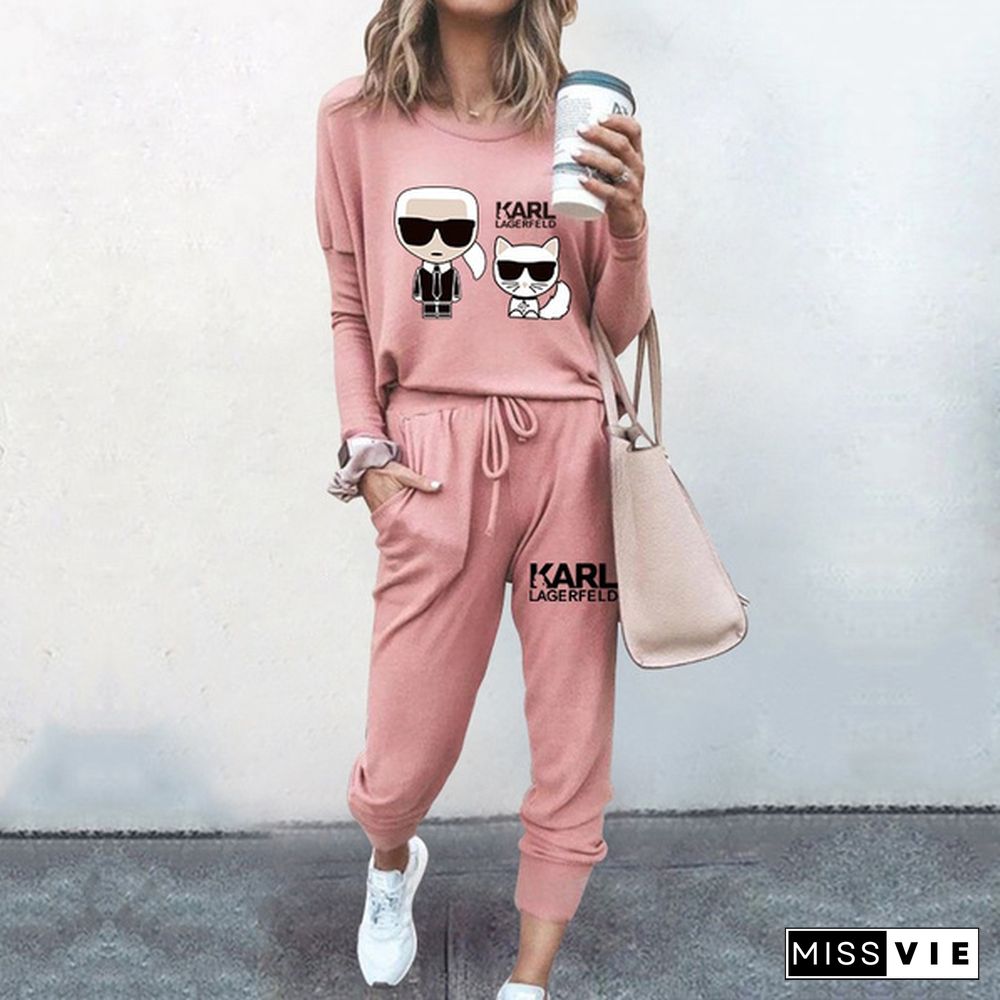 Spring Autumn New Women Fashion Long Sleeved Tracksuit High Quality Pure Color Jogging Sets Tops Pants(7-Colors)