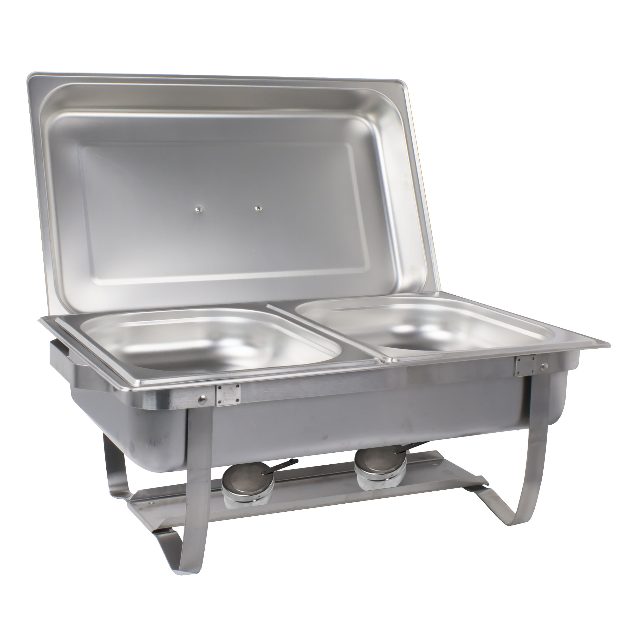 Sterno 70153 Foldable Frame Buffet Chafer Set， 8-Quart， Stainless Steel Finish