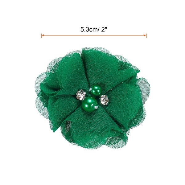 Artificial Rhinestone Chiffon Flower Heads，Flowers 2 Inch 20Pcs