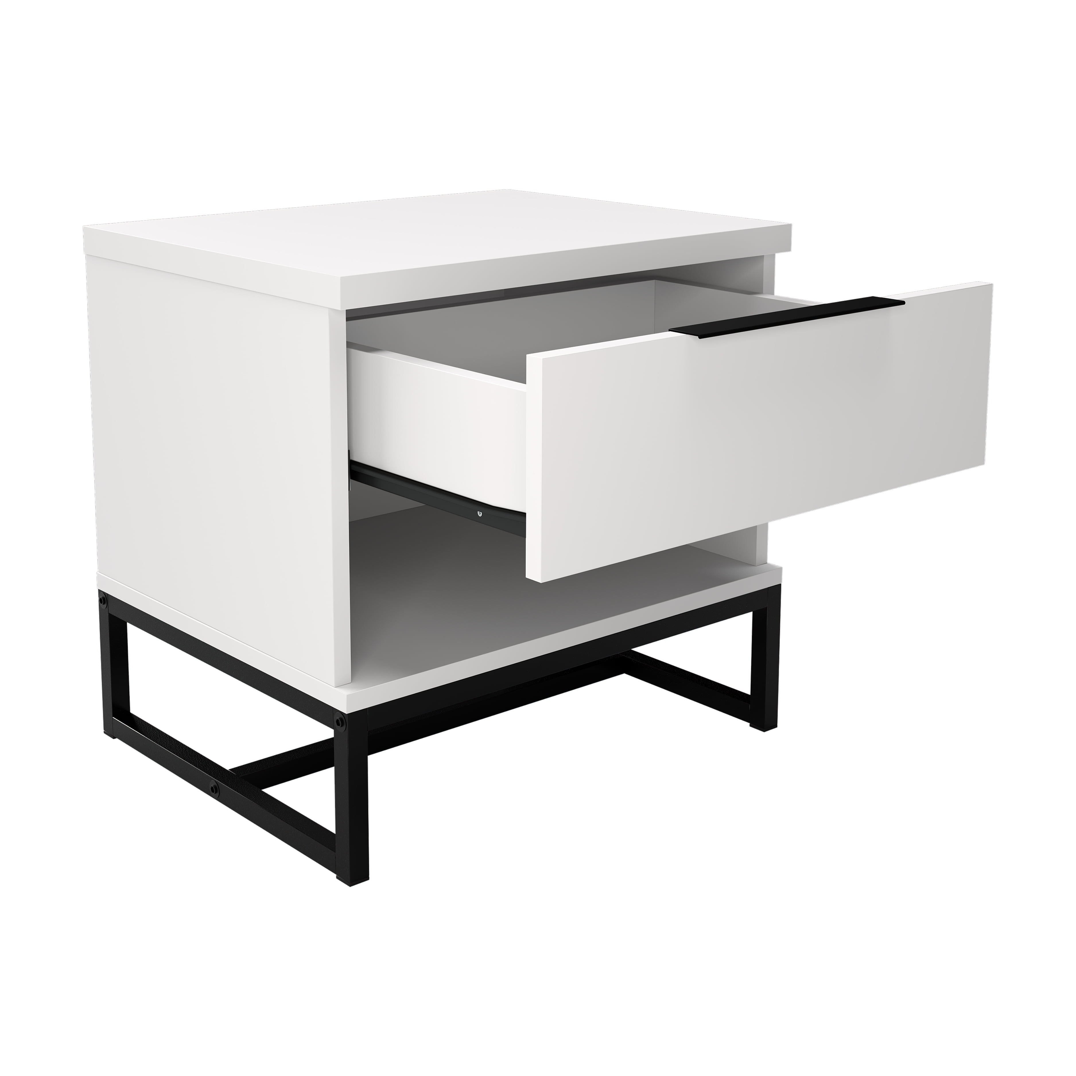 Boyd Sleep Catania Single Drawer Modern Nightstand, White