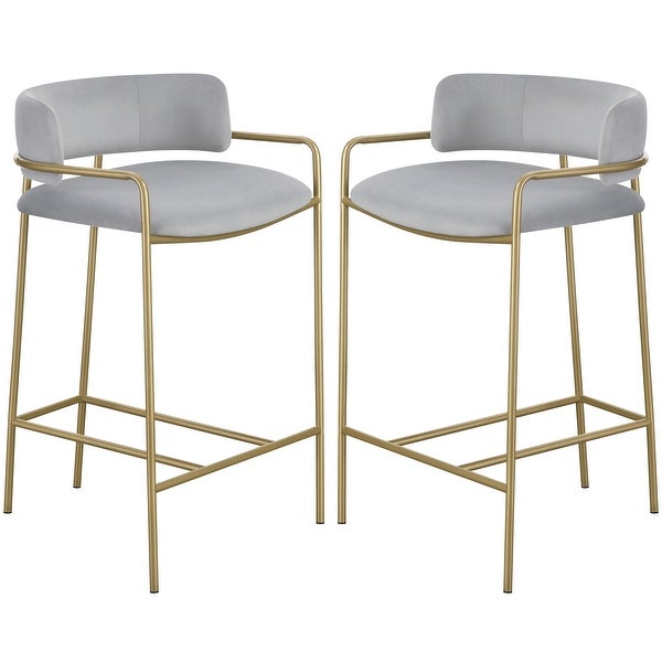 Modern Design Gold and Velvet Counter Height Stool