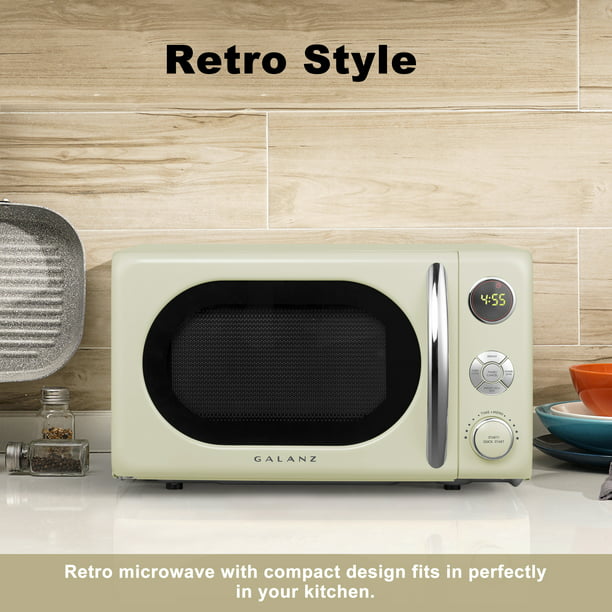 Galanz 0.7 Cu. ft. Retro Countertop Microwave Oven, 700 Watts, Cream Color