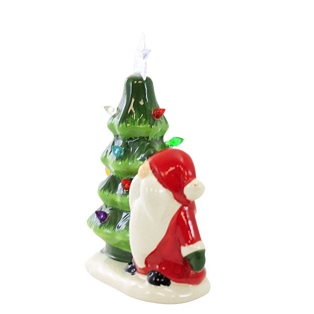 Christmas Led Vintage Tree With Gnome One Lighted Figurine 6 25 Inches Santa 135413 Ceramic Multicolored