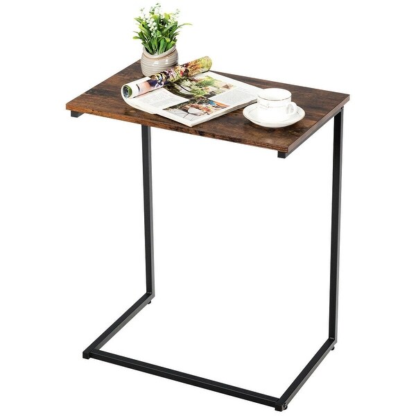 C-shaped End Side Coffee Tray Sofa Table - 21.5'' x 14'' x 26.5'' (L x W x H)