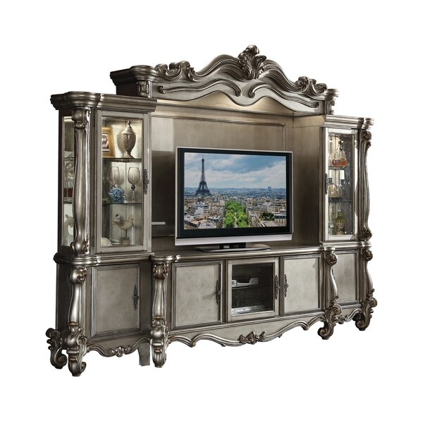 ACME Versailles Entertainment Center， Antique Platinum (1Set/4Ctn)