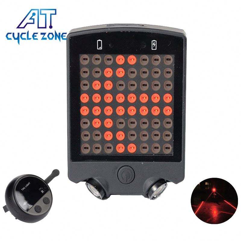 AT Usb Rechargeable Bike Tail Light 64 Led Wireless Remote Turn Signals Bicycle Rear Light Free Shipping Bike Tail Light