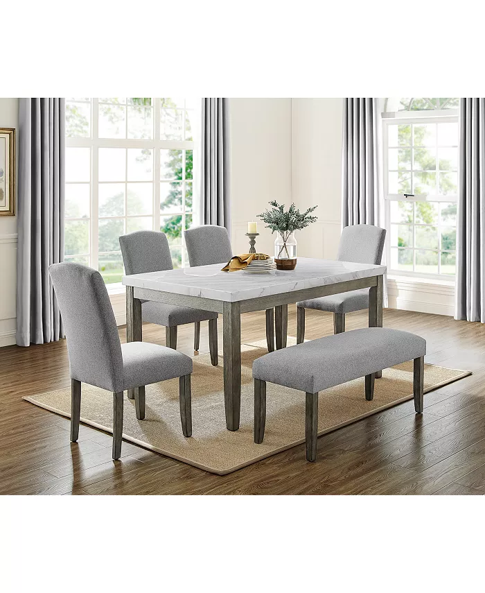 Furniture Emily Marble Rectangular Dining Table