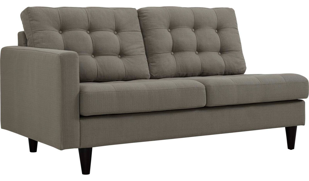 Empress Left Facing Upholstered Fabric Loveseat   Midcentury   Loveseats   by Beyond Design  ampMore  Houzz