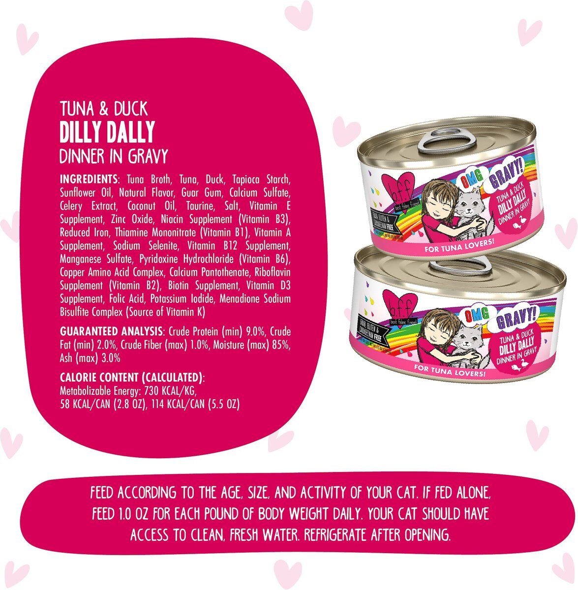 BFF OMG Dilly Dally! Tuna and Duck Flavor Wet Canned Cat Food