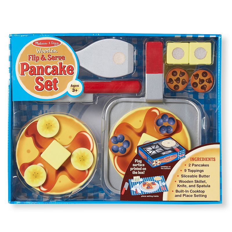 Melissa and Doug Wooden Flip and Serve Pancake Play Food Set