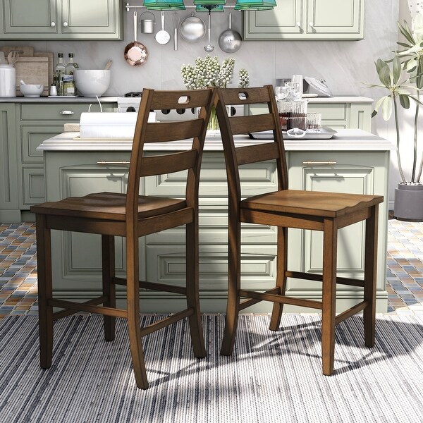 Furniture of America Rangel Farmhouse Counter Height Chairs (Set of 2)