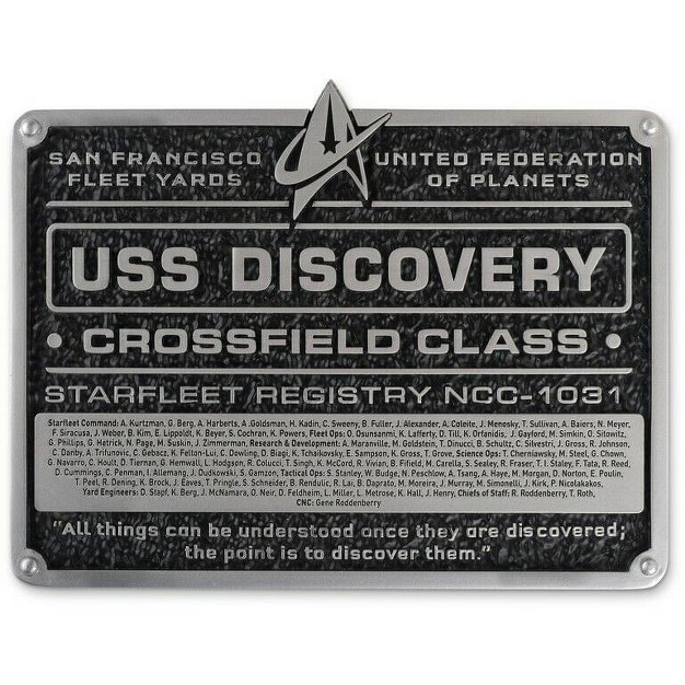 Eaglemoss Limited Star Trek Uss Discovery Ncc 1031 Dedication Plaque Replica