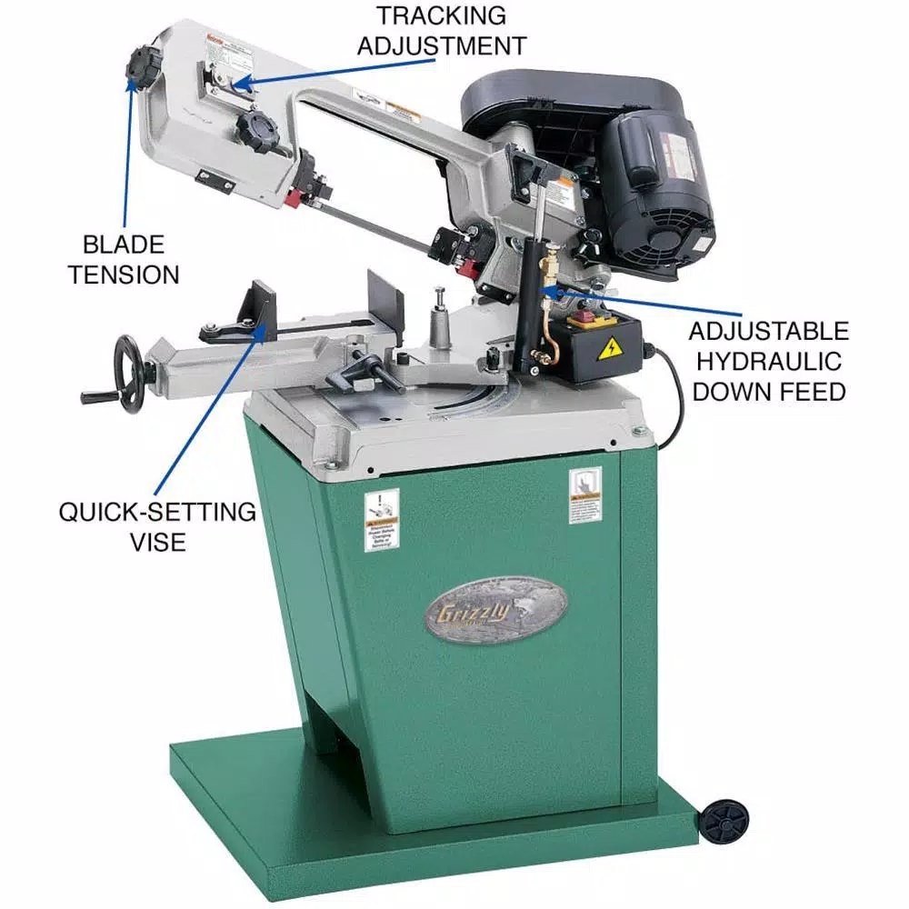 Grizzly Industrial 5and#8243; x 6and#8243; Metal-Cutting Bandsaw w/ Swivel Head and#8211; XDC Depot