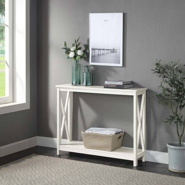 Oxford Ivory Console Table with Shelf