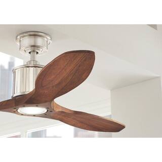 Home Decorators Collection Reagan 52 in. LED Indoor Brushed Nickel Ceiling Fan with Light Kit and Remote Control YG423-BN