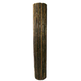 Backyard X-Scapes 1 in. D x 3 ft. H x 8 ft. W Natural Black Bamboo Fencing Garden Screen Rolled Fence Panel HDD-BF11BLACK