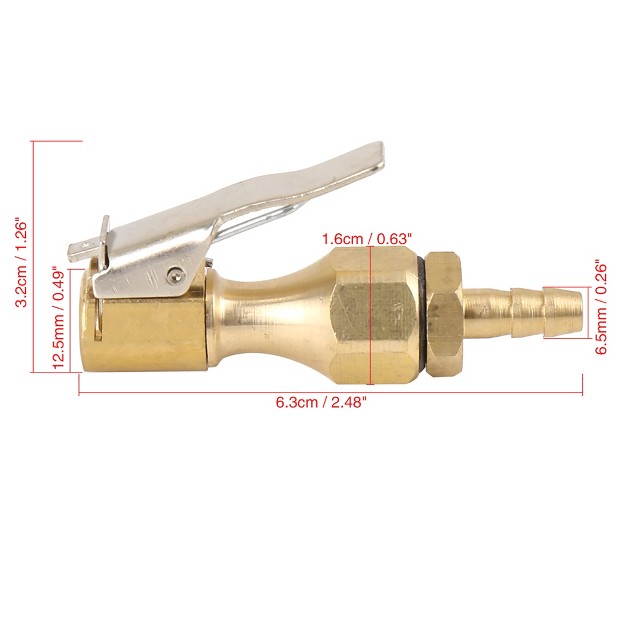 Unique Bargains Car Tire Chuck Clip Air Inflator Compressor Pump Adapter Accessories Gold Tone