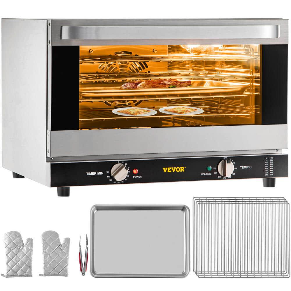 VEVOR Commercial Convection Oven 60 Qt HalfSize Conventional Oven 1800 W 4Tier Toaster Electric Silver Baking Oven 120 V